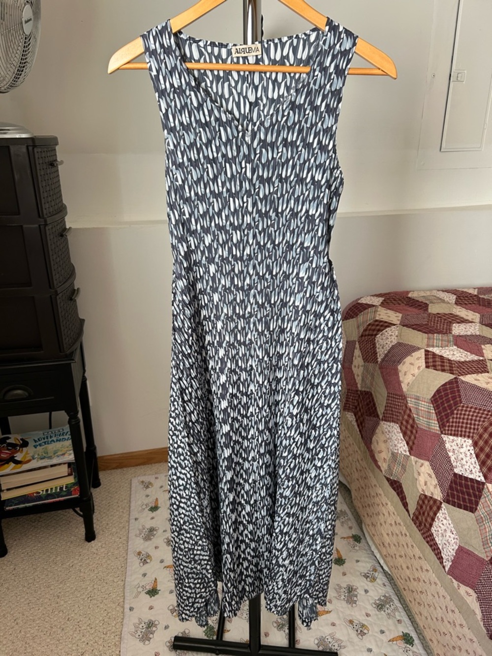 Alquema Crinkle Pleated Midi Dress